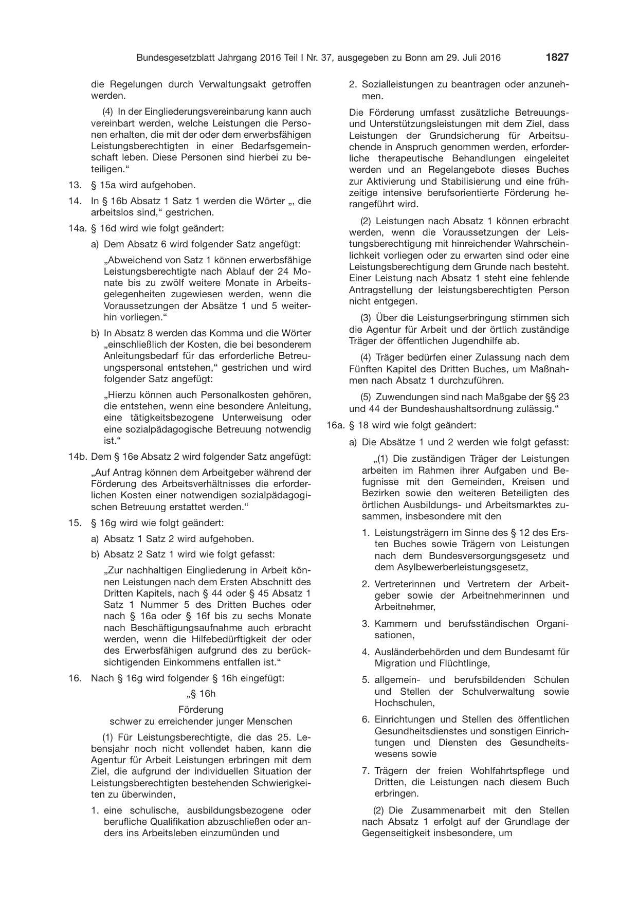 BGBl. 2016, Seite 1827 — Originalseite als Abbildung