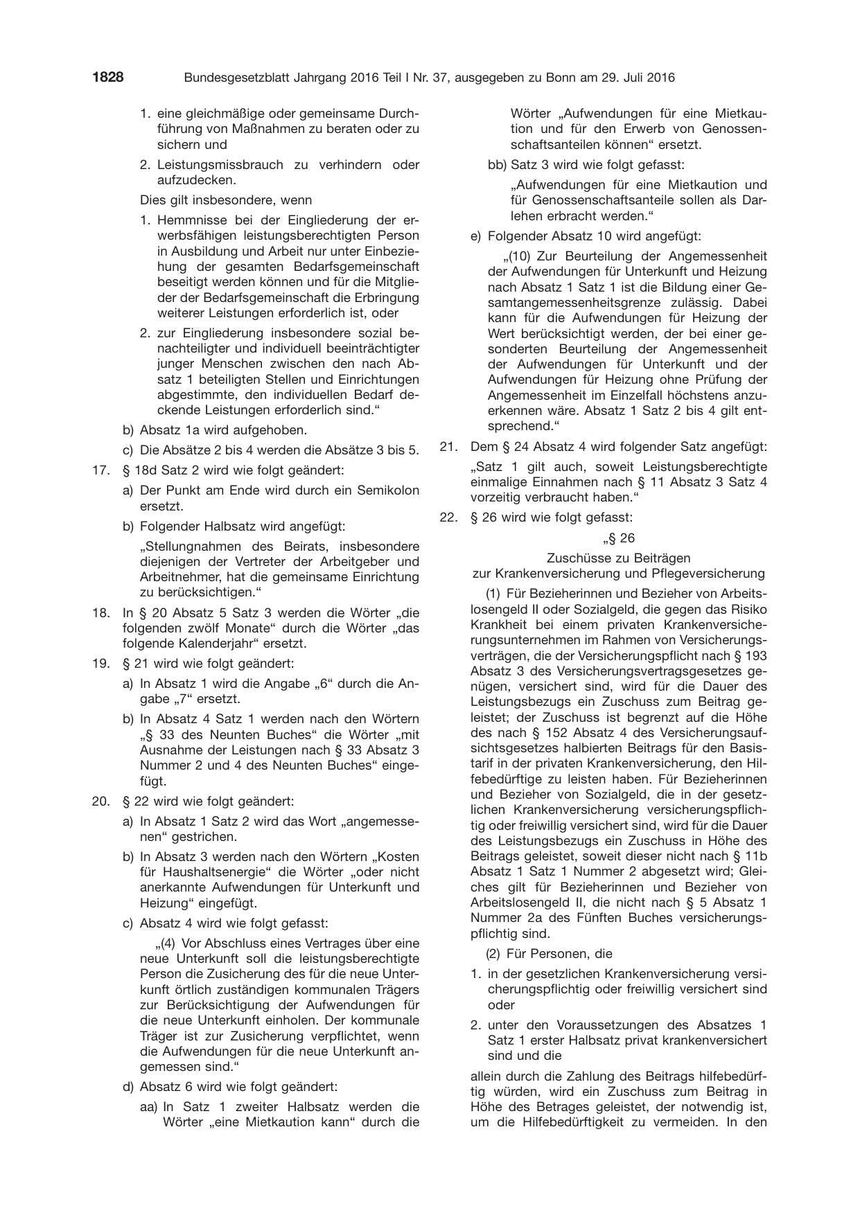 BGBl. 2016, Seite 1828 — Originalseite als Abbildung