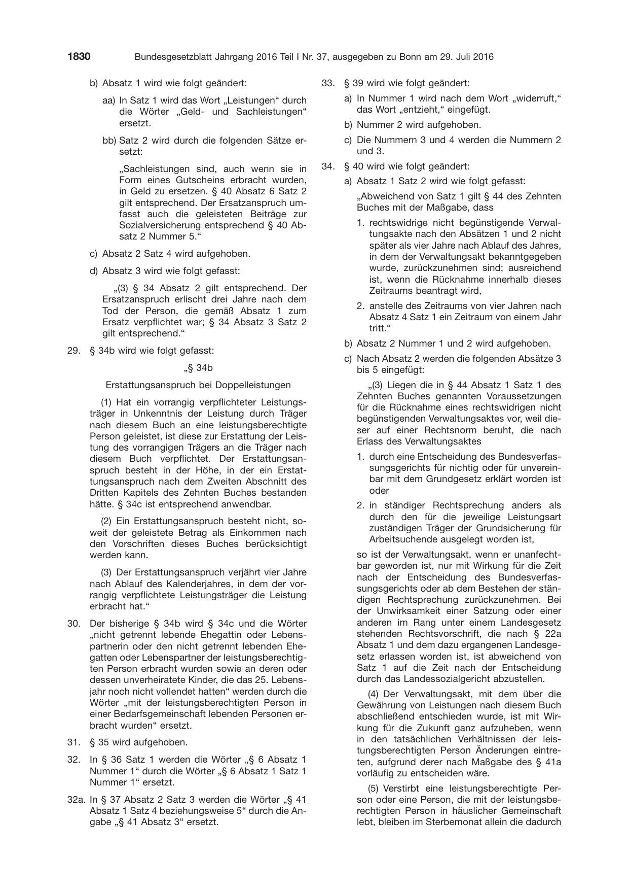 BGBl. 2016, Seite 1830 — Originalseite als Abbildung