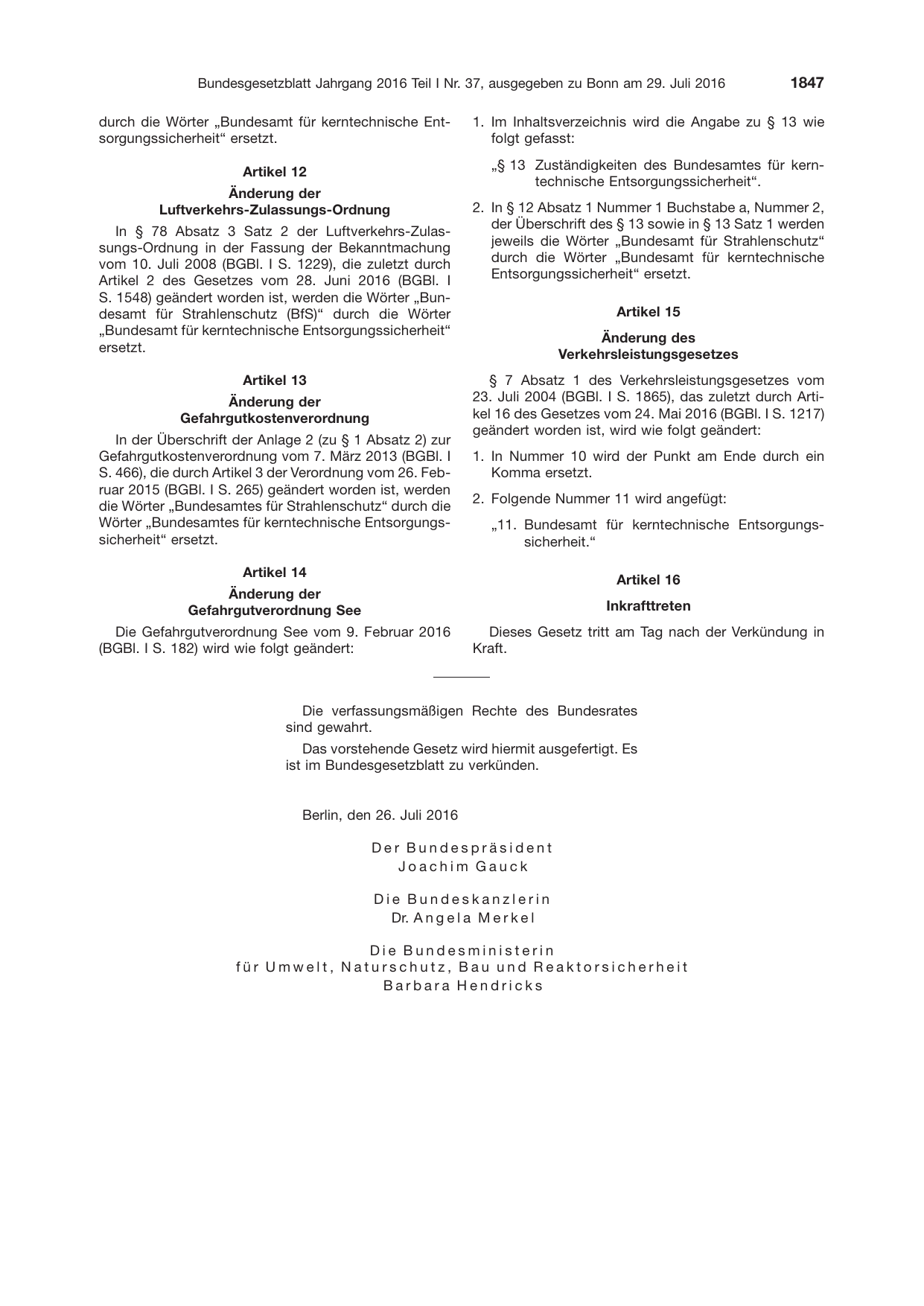 BGBl. 2016, Seite 1847 — Originalseite als Abbildung