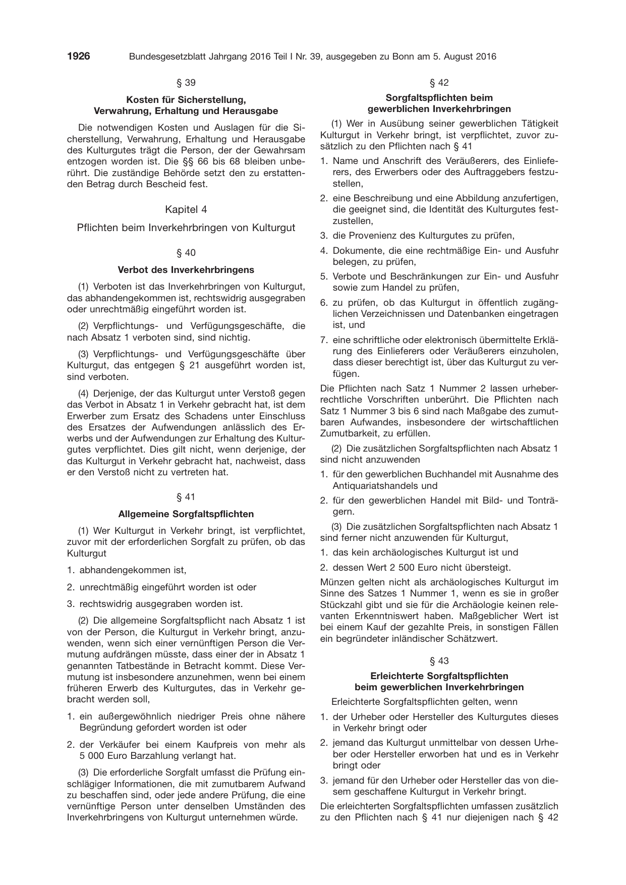BGBl. 2016, Seite 1926 — Originalseite als Abbildung