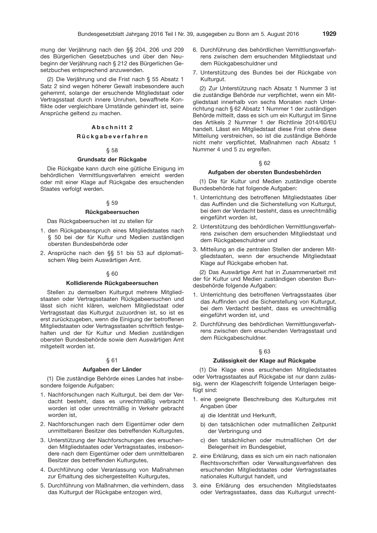 BGBl. 2016, Seite 1929 — Originalseite als Abbildung