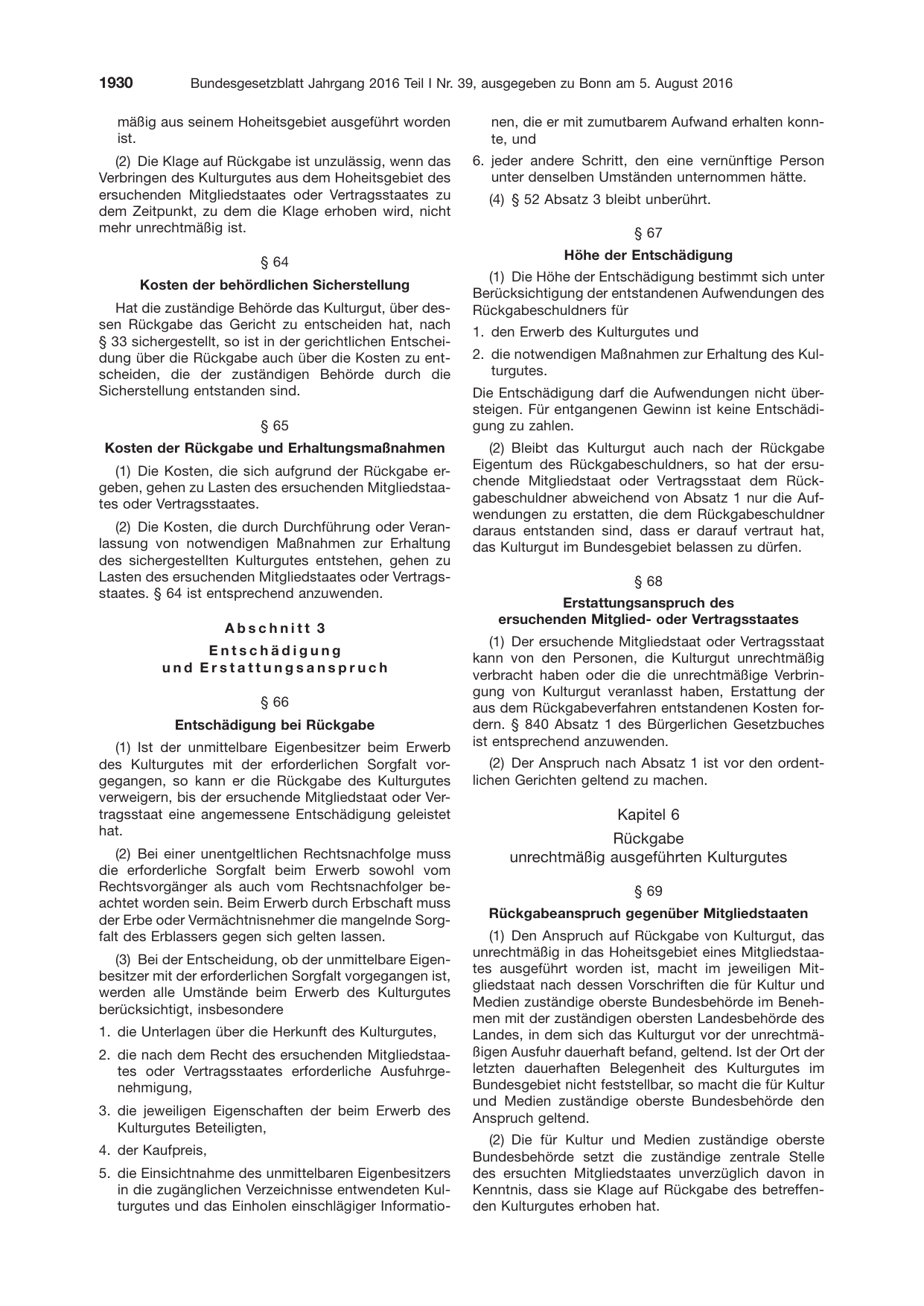 BGBl. 2016, Seite 1930 — Originalseite als Abbildung