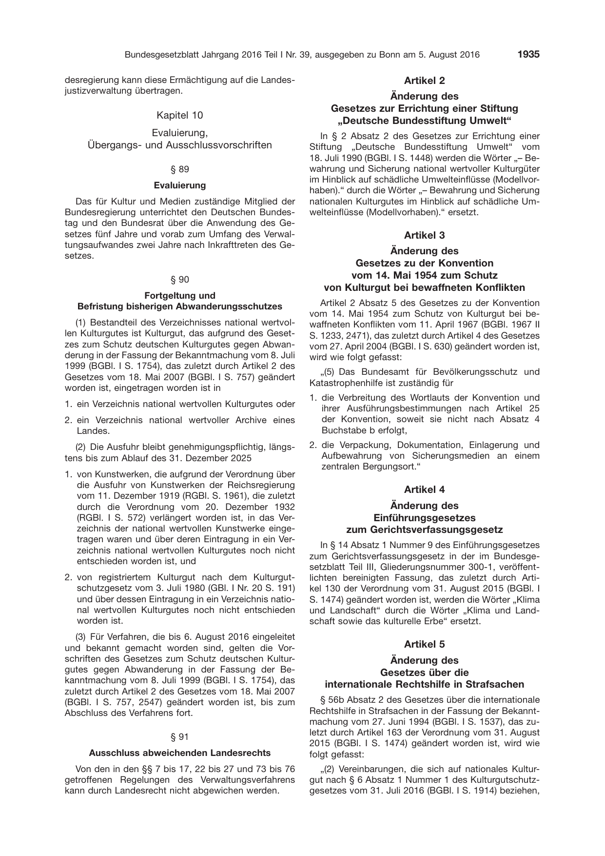 BGBl. 2016, Seite 1935 — Originalseite als Abbildung