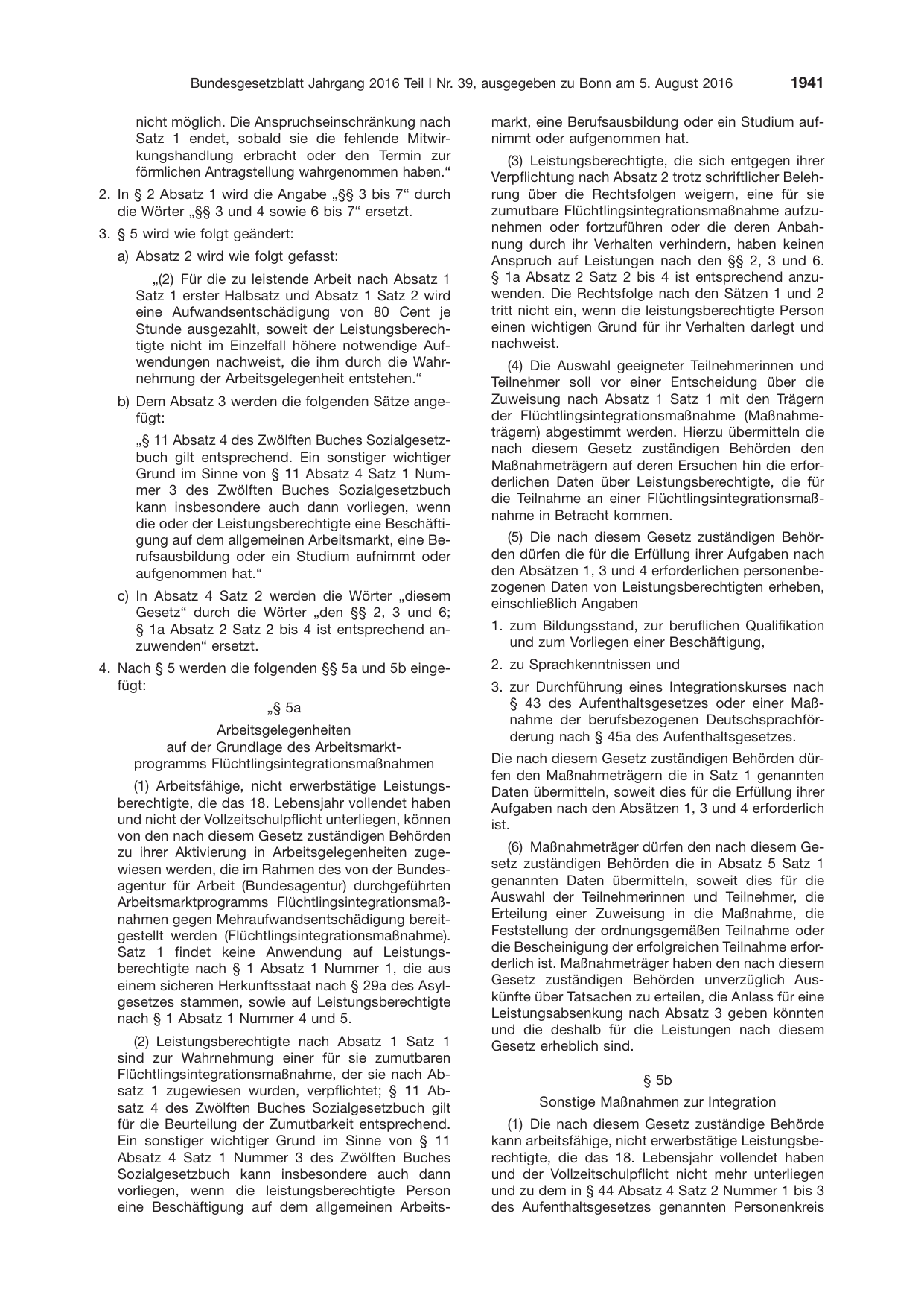 BGBl. 2016, Seite 1941 — Originalseite als Abbildung