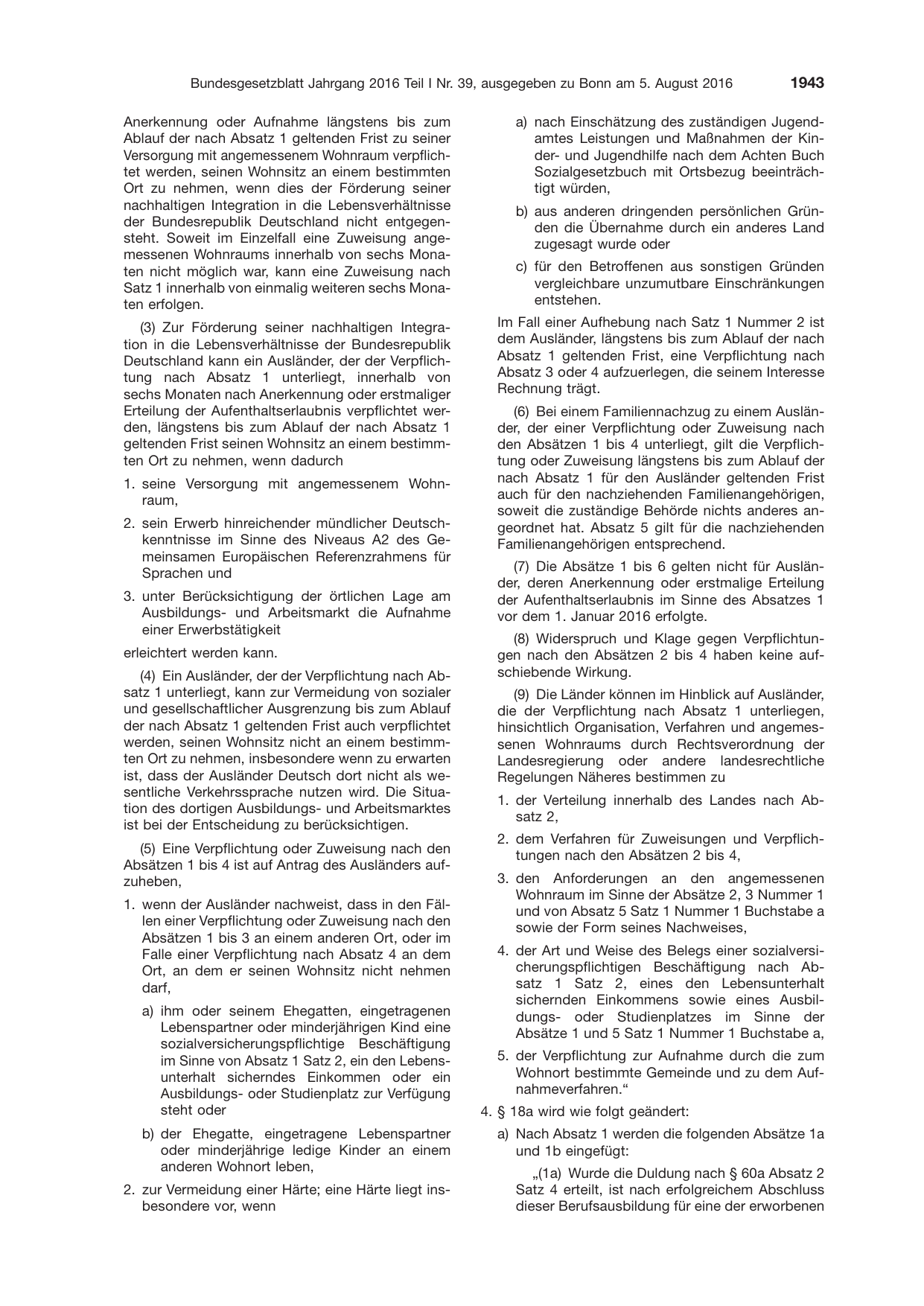 BGBl. 2016, Seite 1943 — Originalseite als Abbildung