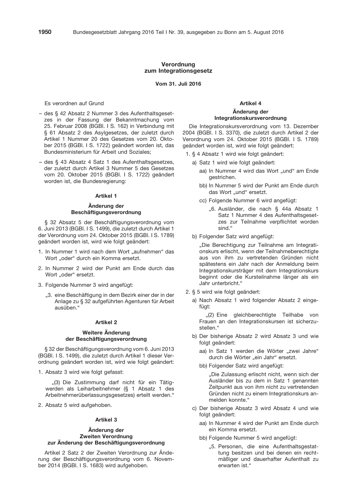 BGBl. 2016, Seite 1950 — Originalseite als Abbildung