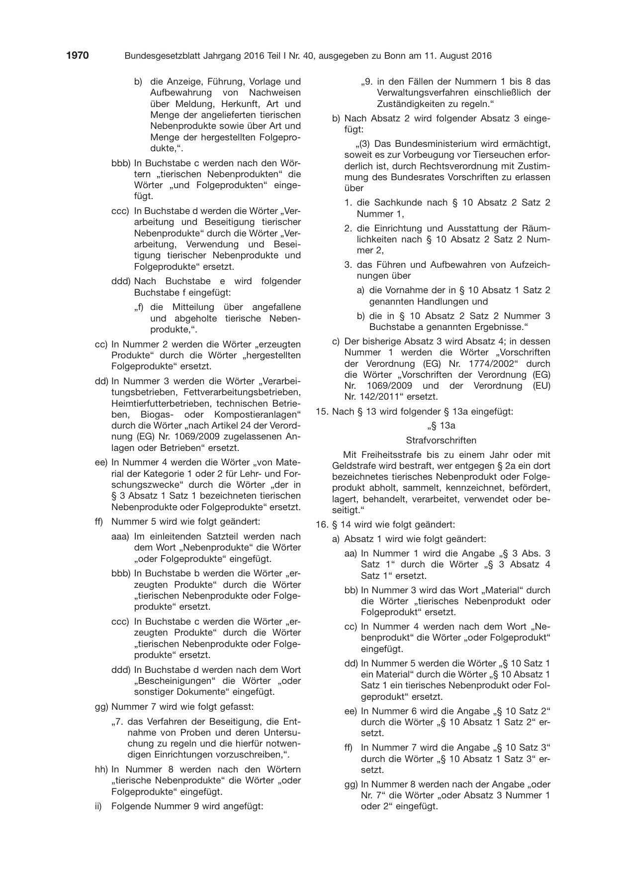 BGBl. 2016, Seite 1970 — Originalseite als Abbildung