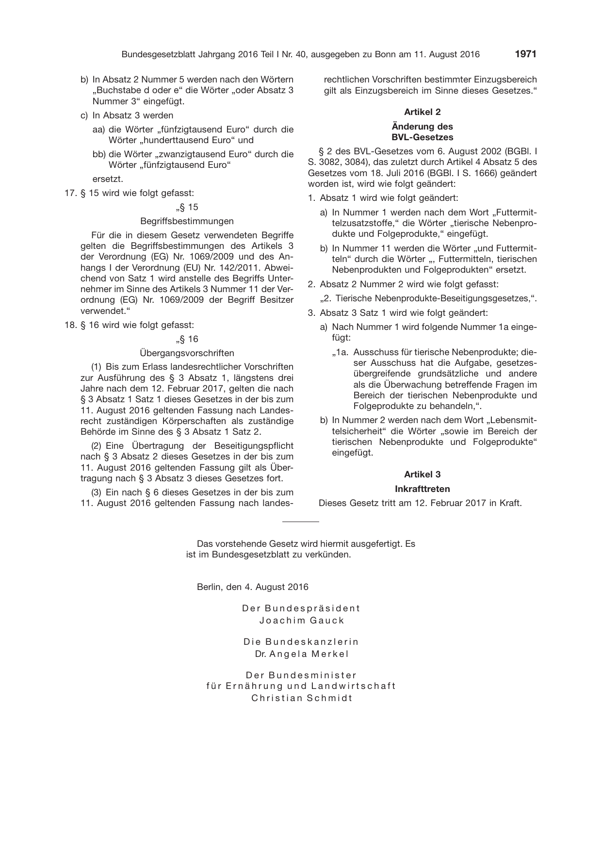 BGBl. 2016, Seite 1971 — Originalseite als Abbildung