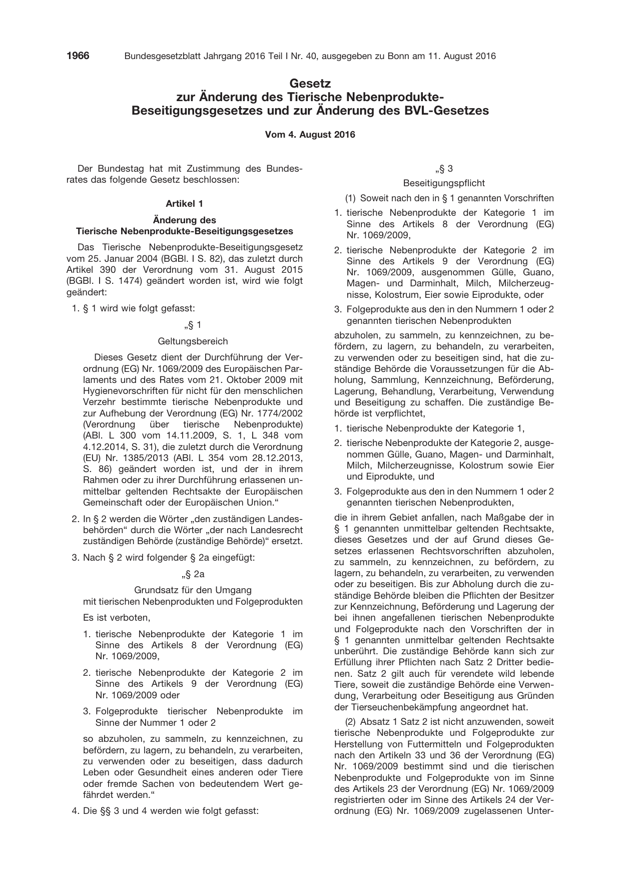BGBl. 2016, Seite 1966 — Originalseite als Abbildung