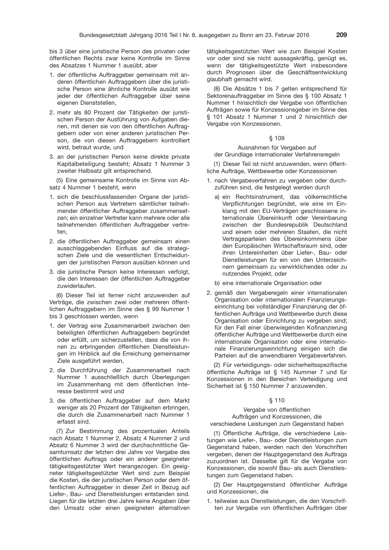 BGBl. 2016, Seite 209 — Originalseite als Abbildung