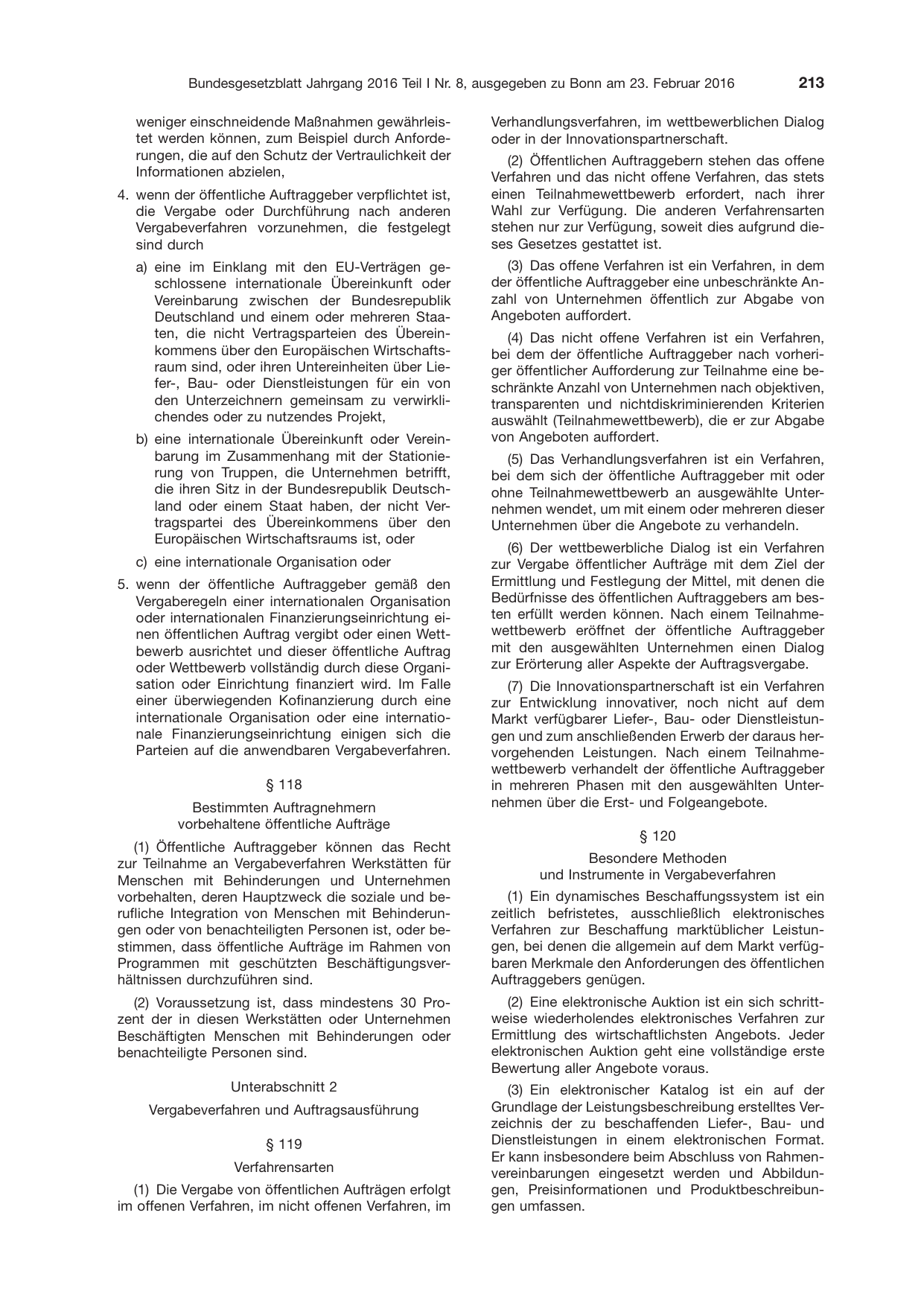 BGBl. 2016, Seite 213 — Originalseite als Abbildung