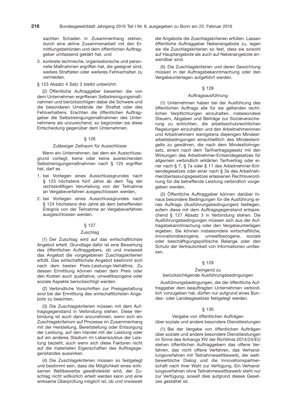 BGBl. 2016, Seite 216 — Originalseite als Abbildung