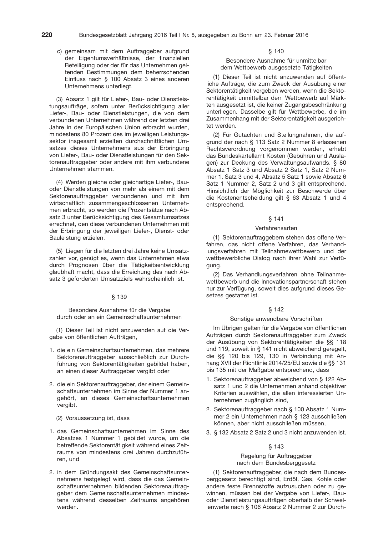 BGBl. 2016, Seite 220 — Originalseite als Abbildung