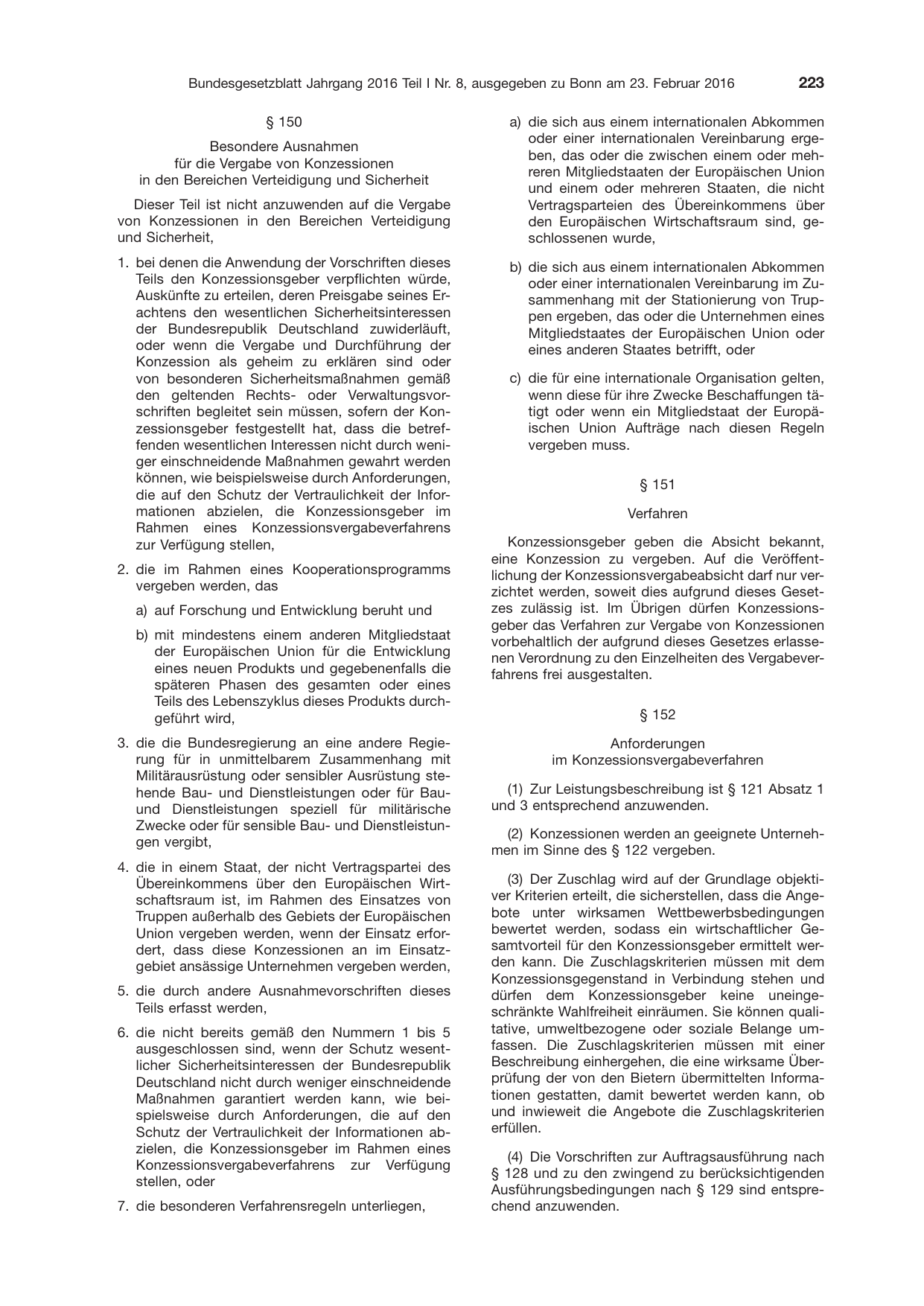 BGBl. 2016, Seite 223 — Originalseite als Abbildung