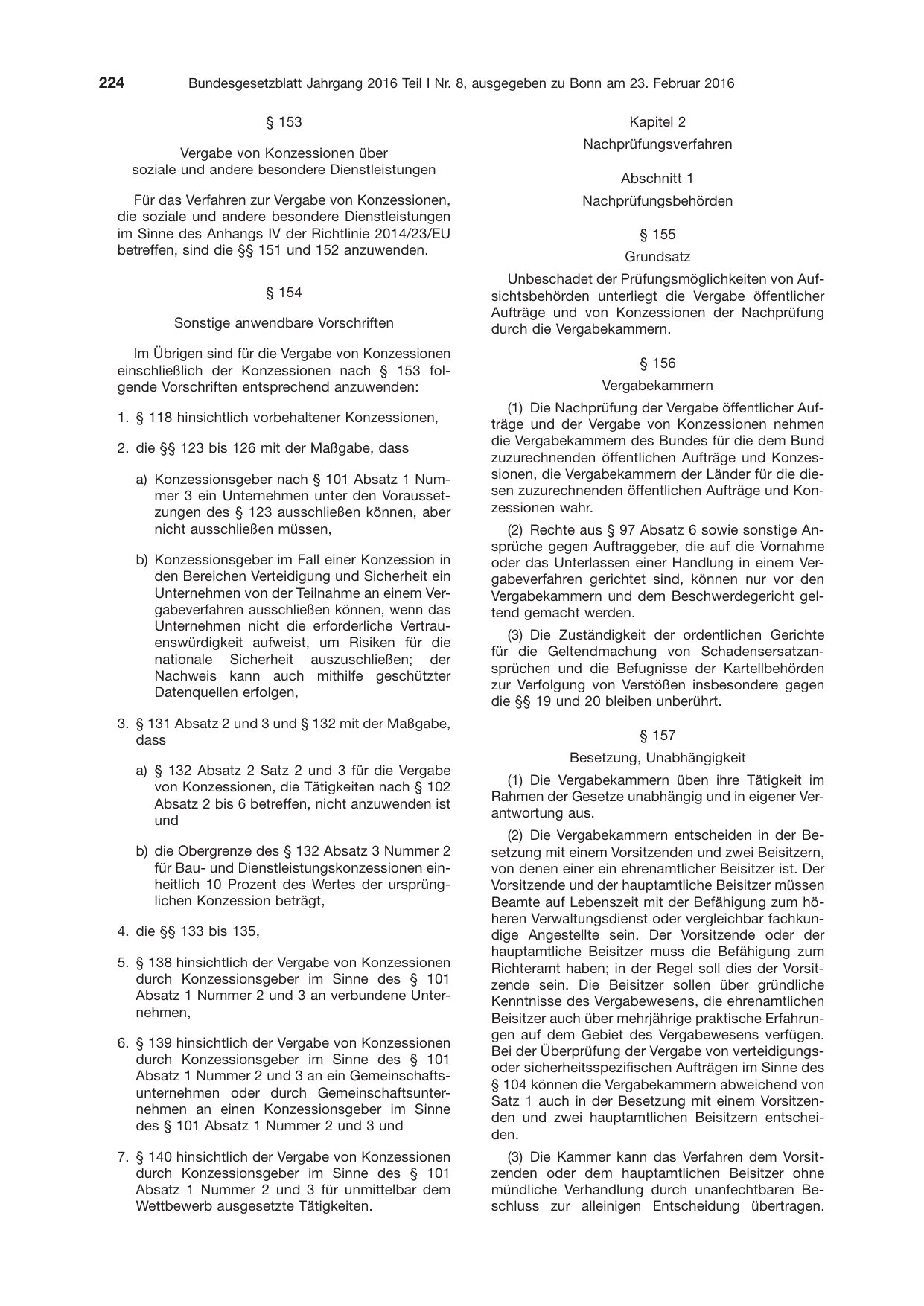 BGBl. 2016, Seite 224 — Originalseite als Abbildung
