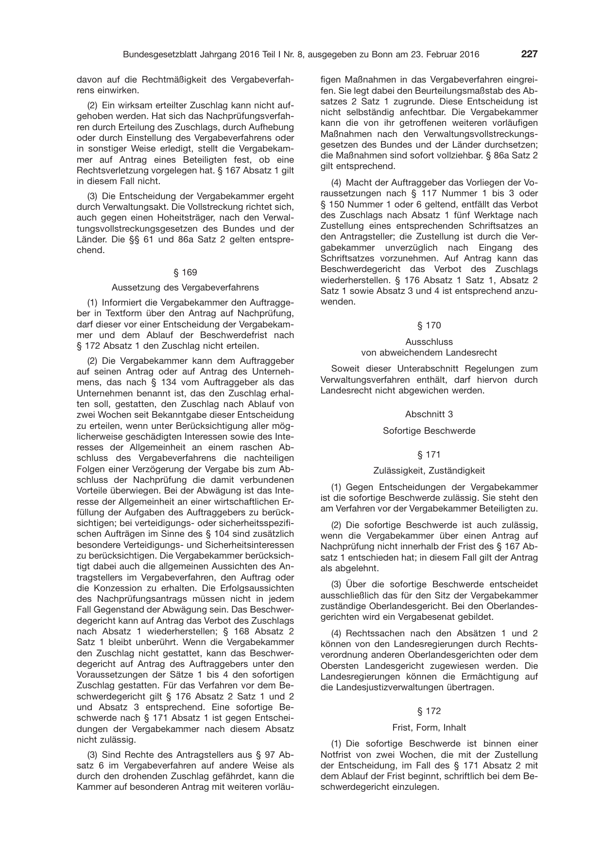BGBl. 2016, Seite 227 — Originalseite als Abbildung
