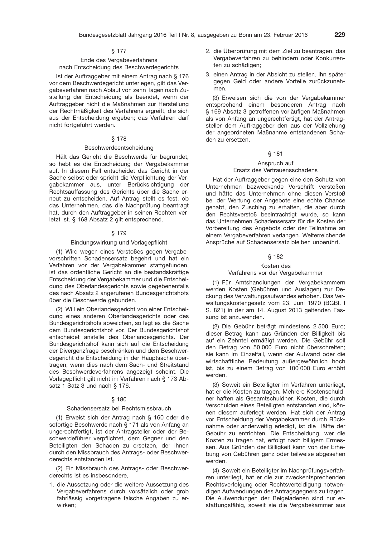 BGBl. 2016, Seite 229 — Originalseite als Abbildung
