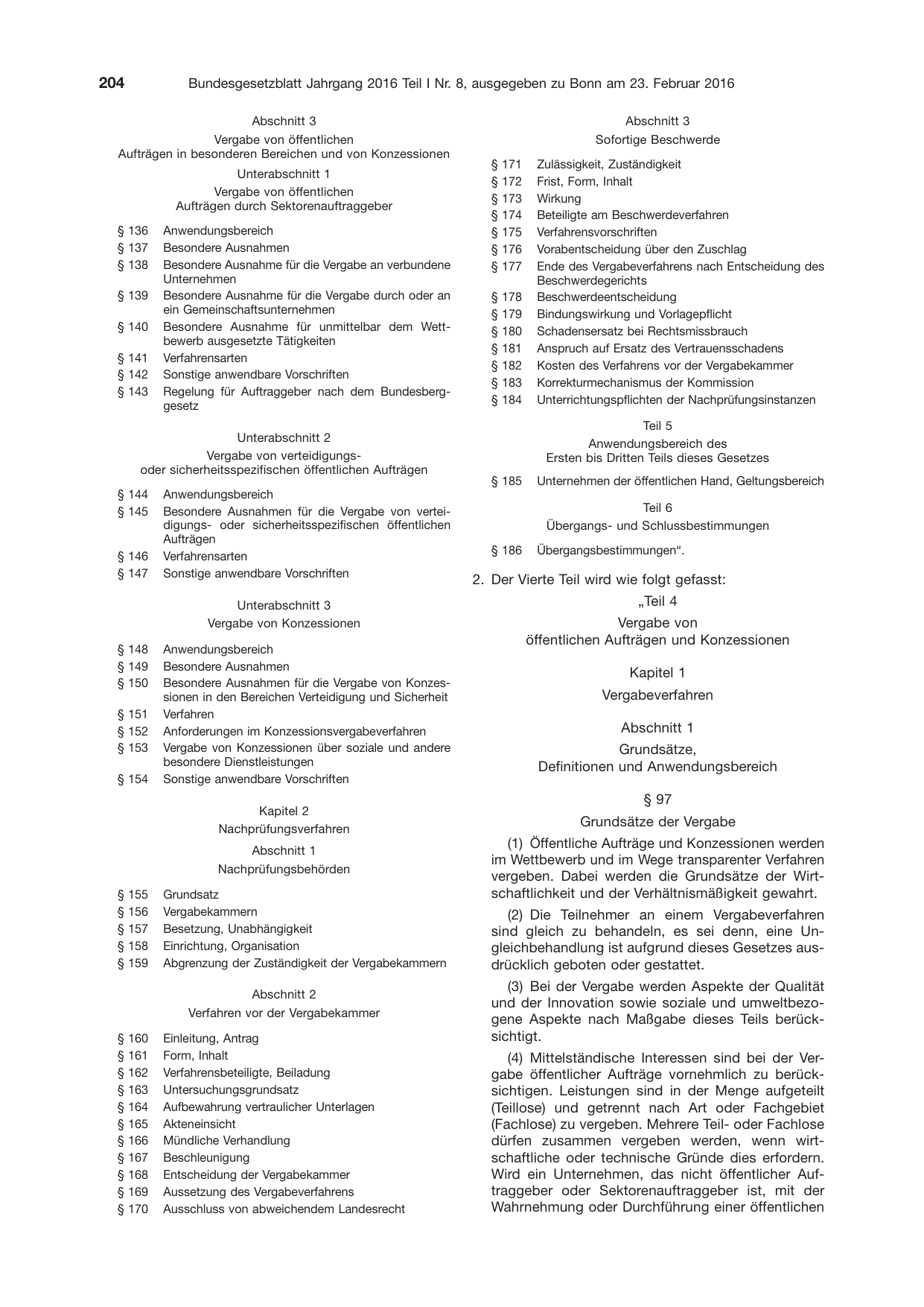 BGBl. 2016, Seite 204 — Originalseite als Abbildung