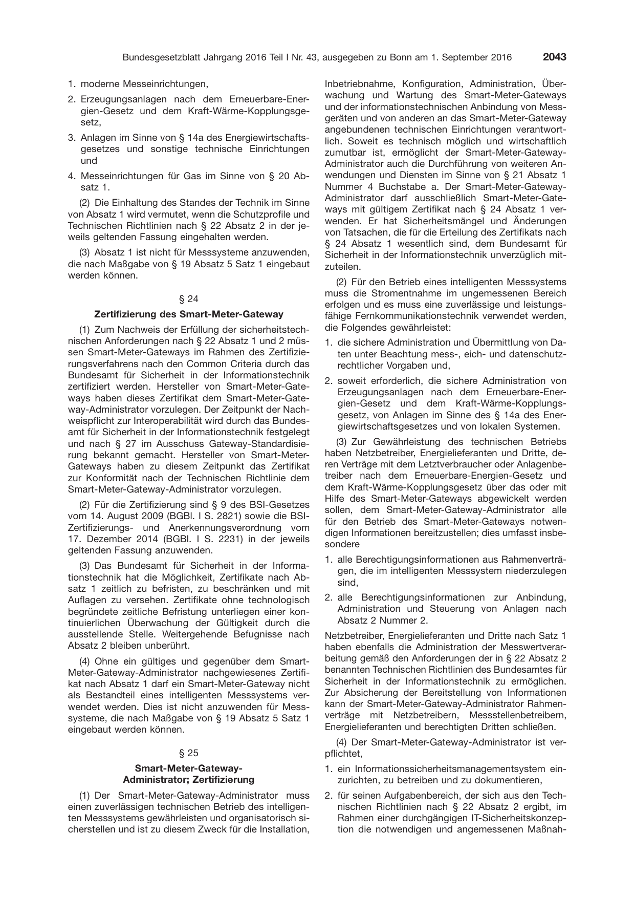 BGBl. 2016, Seite 2043 — Originalseite als Abbildung