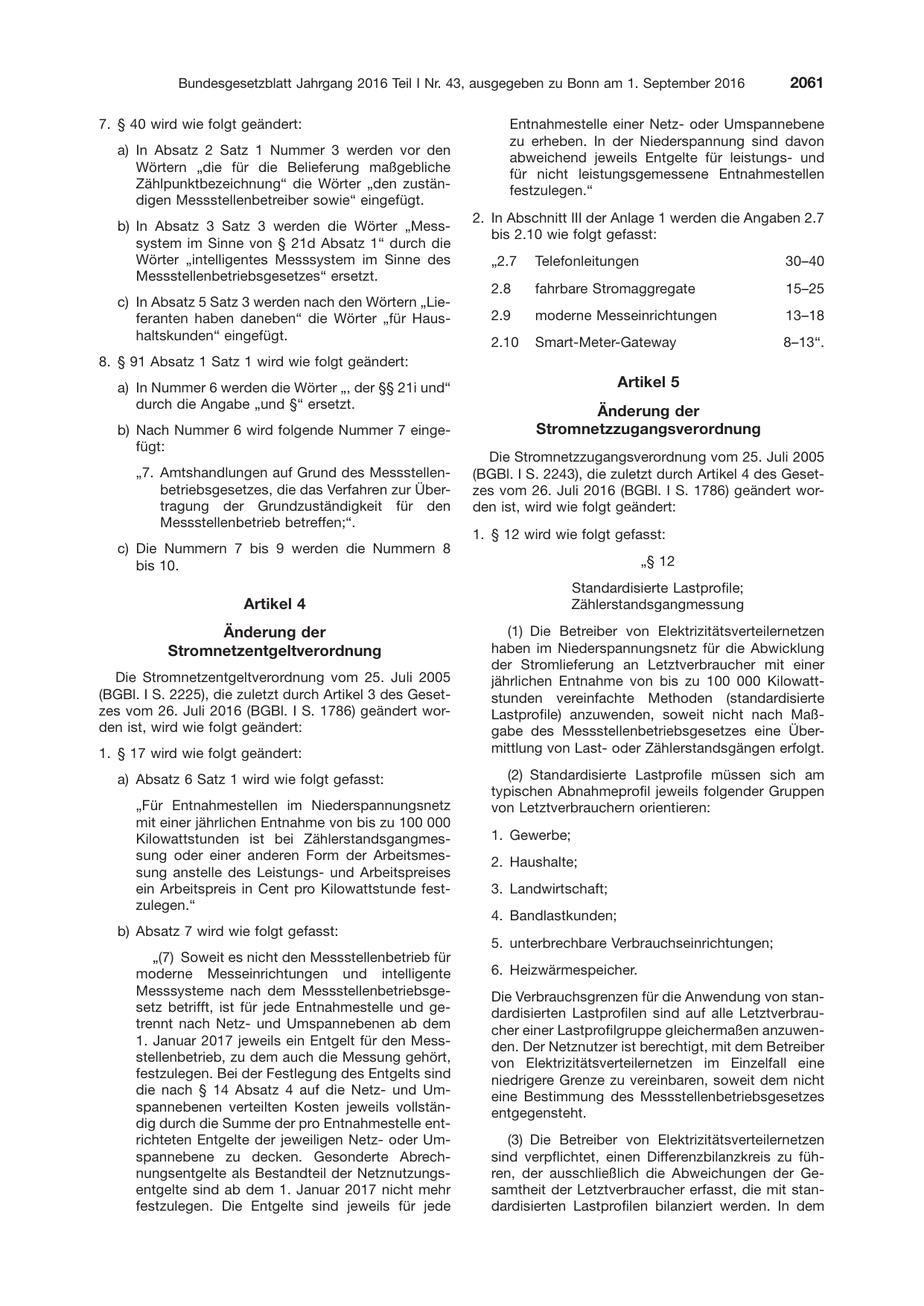 BGBl. 2016, Seite 2061 — Originalseite als Abbildung