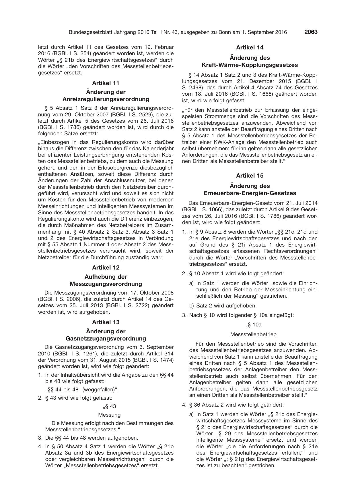 BGBl. 2016, Seite 2063 — Originalseite als Abbildung