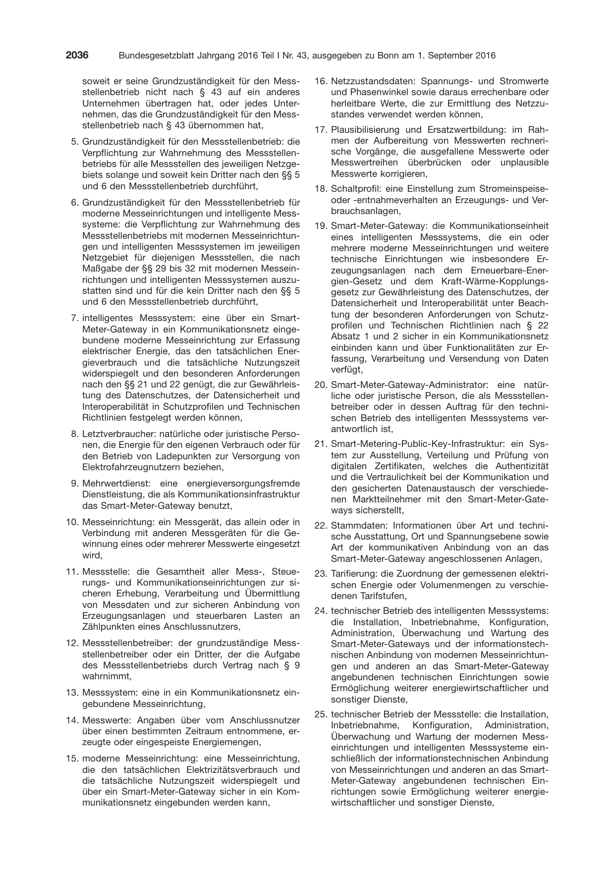 BGBl. 2016, Seite 2036 — Originalseite als Abbildung