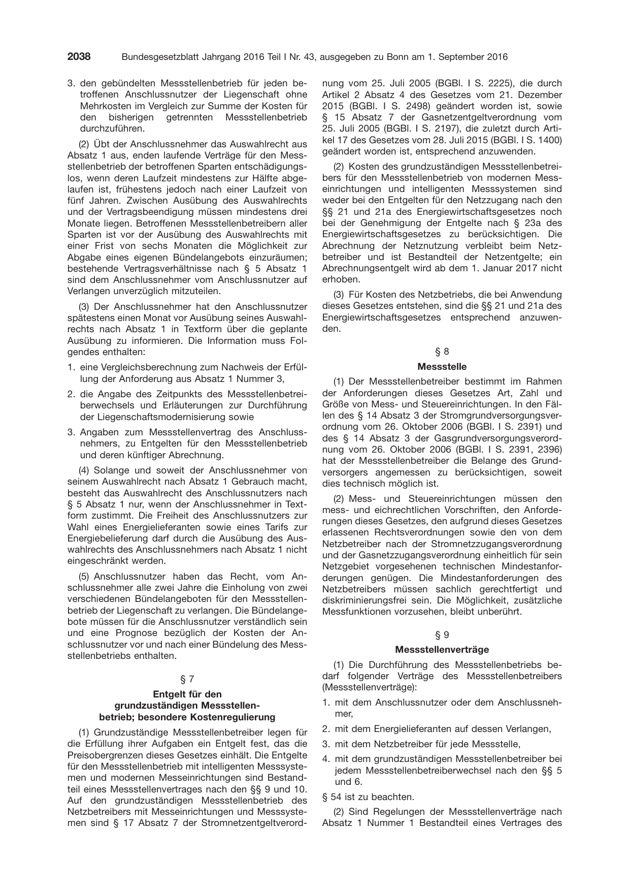 BGBl. 2016, Seite 2038 — Originalseite als Abbildung