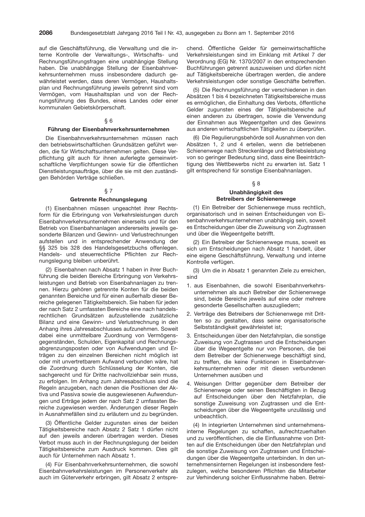 BGBl. 2016, Seite 2086 — Originalseite als Abbildung