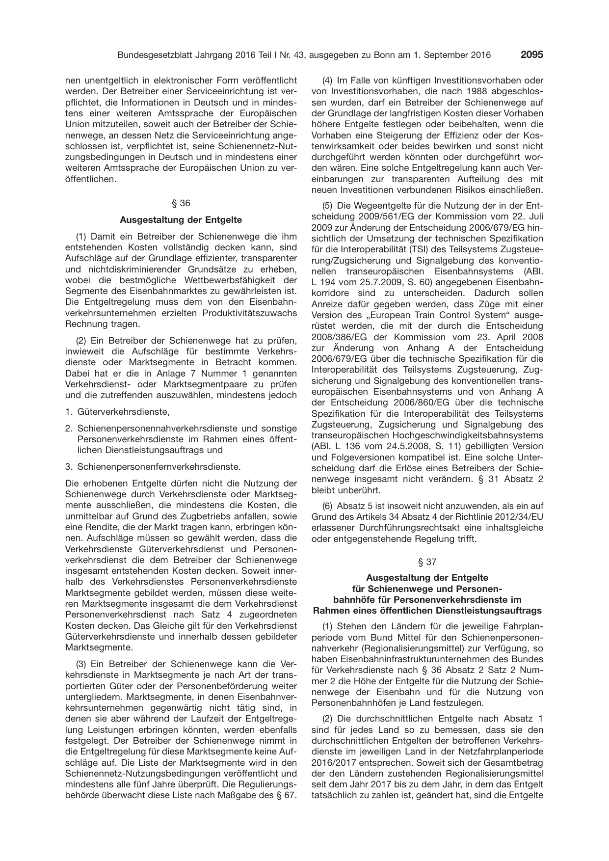 BGBl. 2016, Seite 2095 — Originalseite als Abbildung