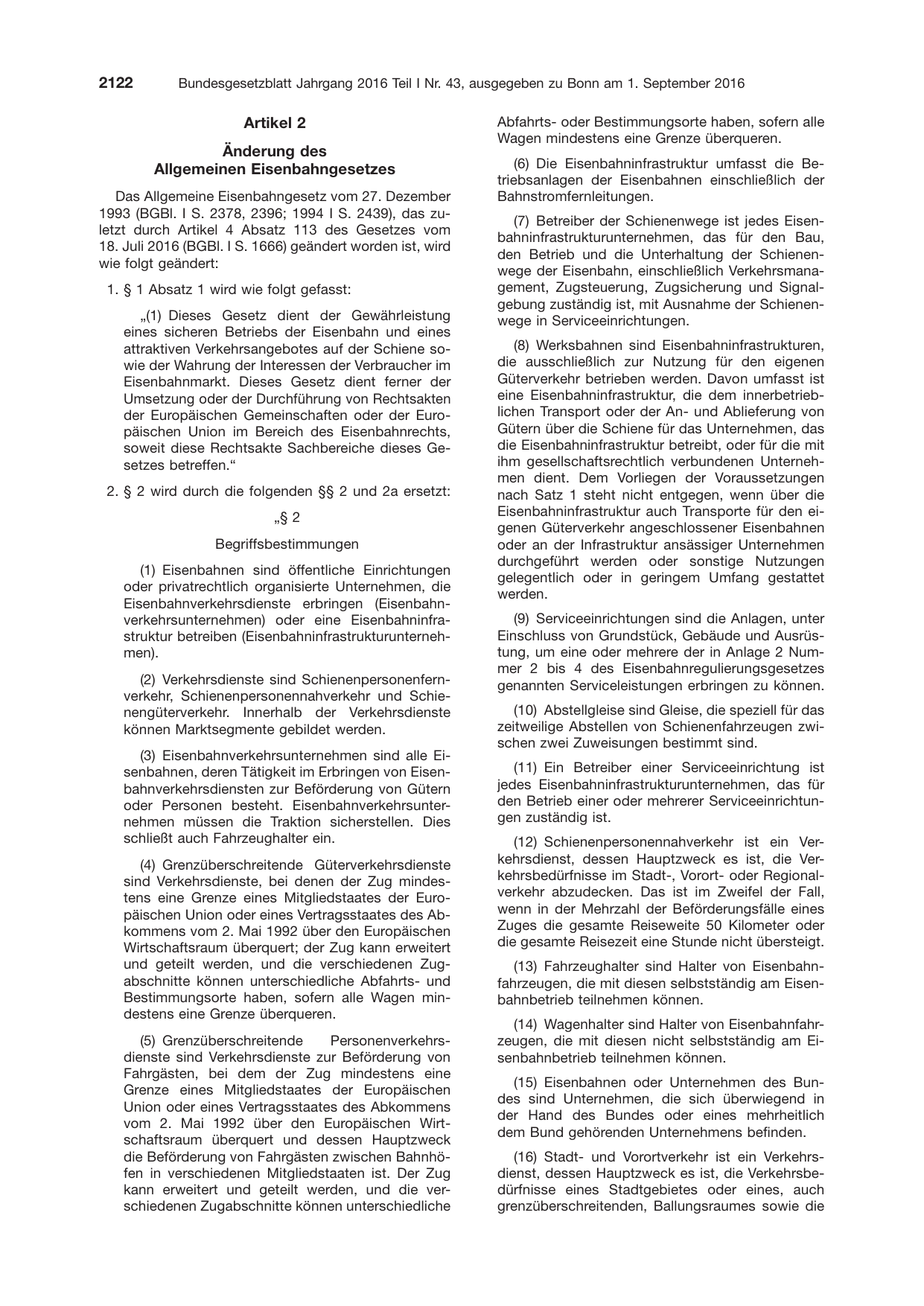 BGBl. 2016, Seite 2122 — Originalseite als Abbildung