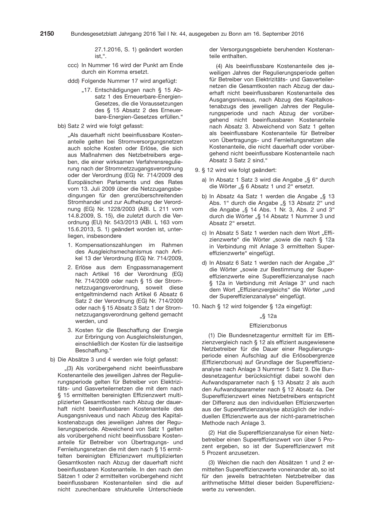 BGBl. 2016, Seite 2150 — Originalseite als Abbildung