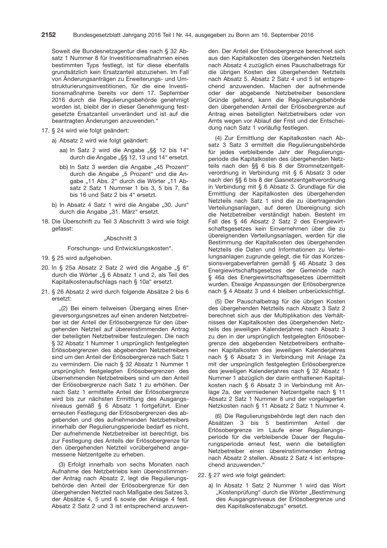 BGBl. 2016, Seite 2152 — Originalseite als Abbildung