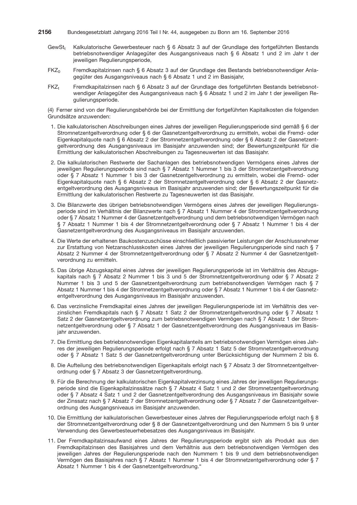 BGBl. 2016, Seite 2156 — Originalseite als Abbildung