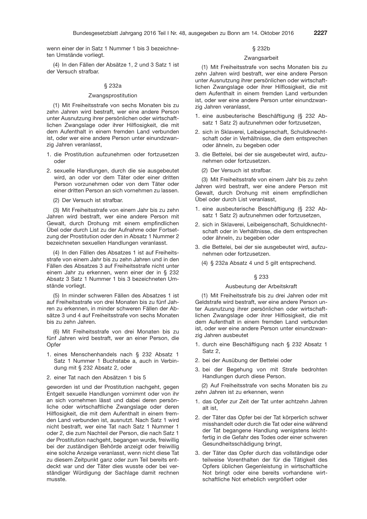 BGBl. 2016, Seite 2227 — Originalseite als Abbildung
