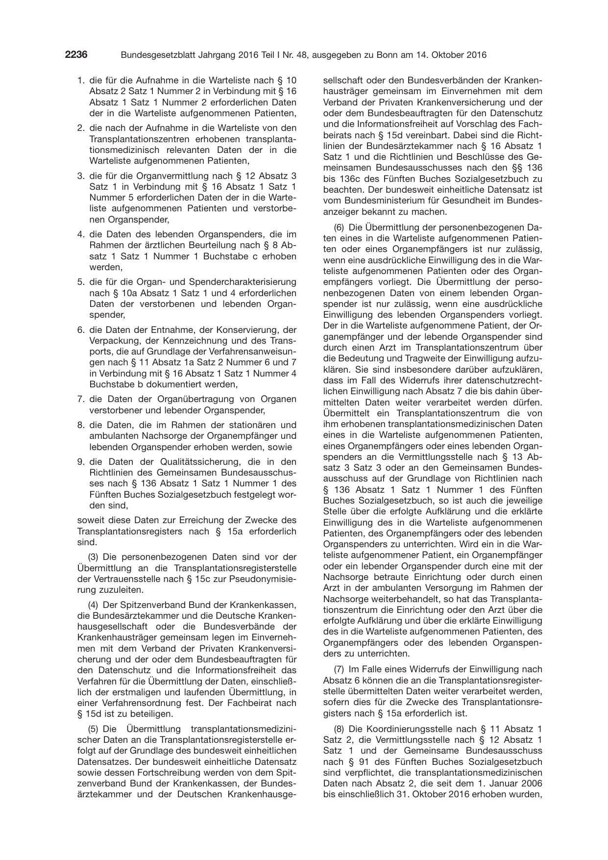 BGBl. 2016, Seite 2236 — Originalseite als Abbildung