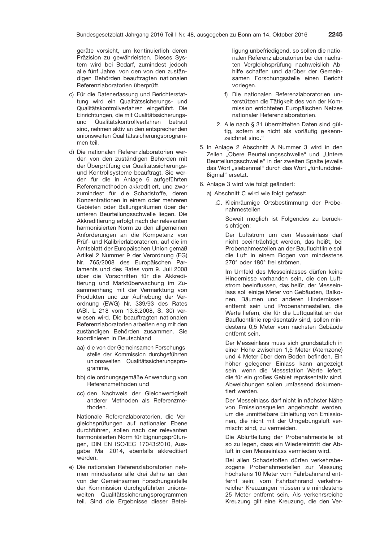 BGBl. 2016, Seite 2245 — Originalseite als Abbildung