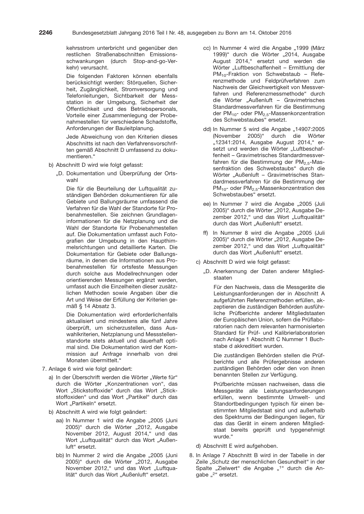 BGBl. 2016, Seite 2246 — Originalseite als Abbildung