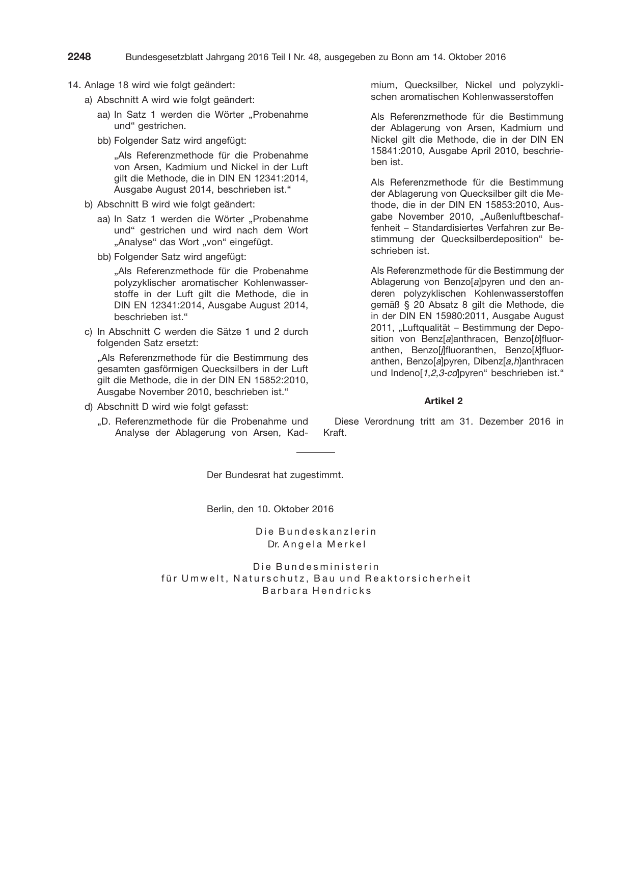 BGBl. 2016, Seite 2248 — Originalseite als Abbildung