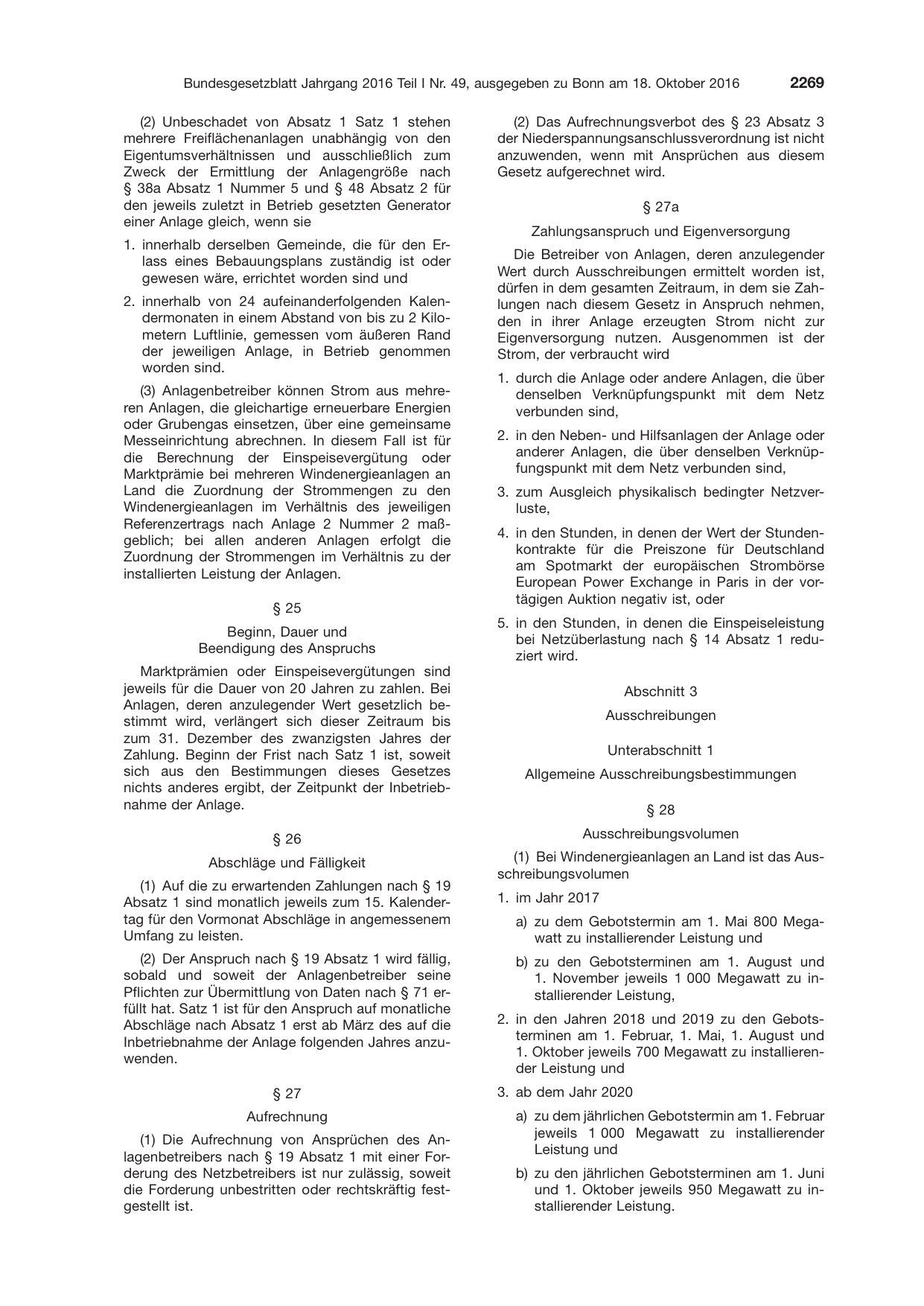 BGBl. 2016, Seite 2269 — Originalseite als Abbildung