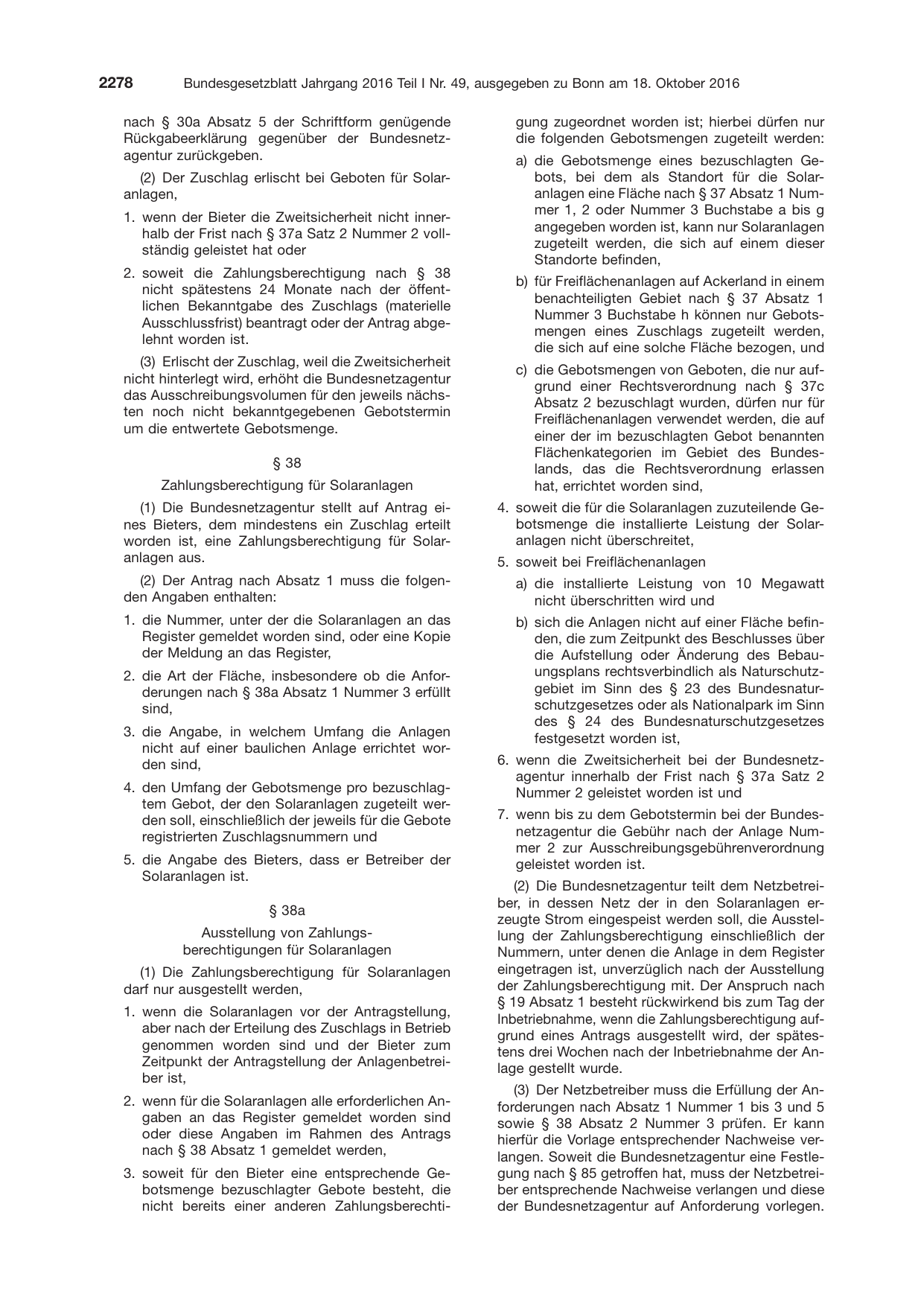 BGBl. 2016, Seite 2278 — Originalseite als Abbildung