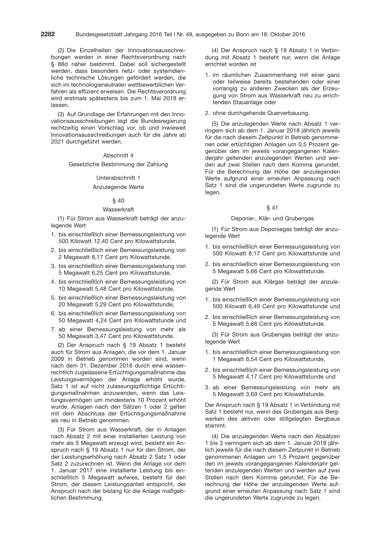 BGBl. 2016, Seite 2282 — Originalseite als Abbildung
