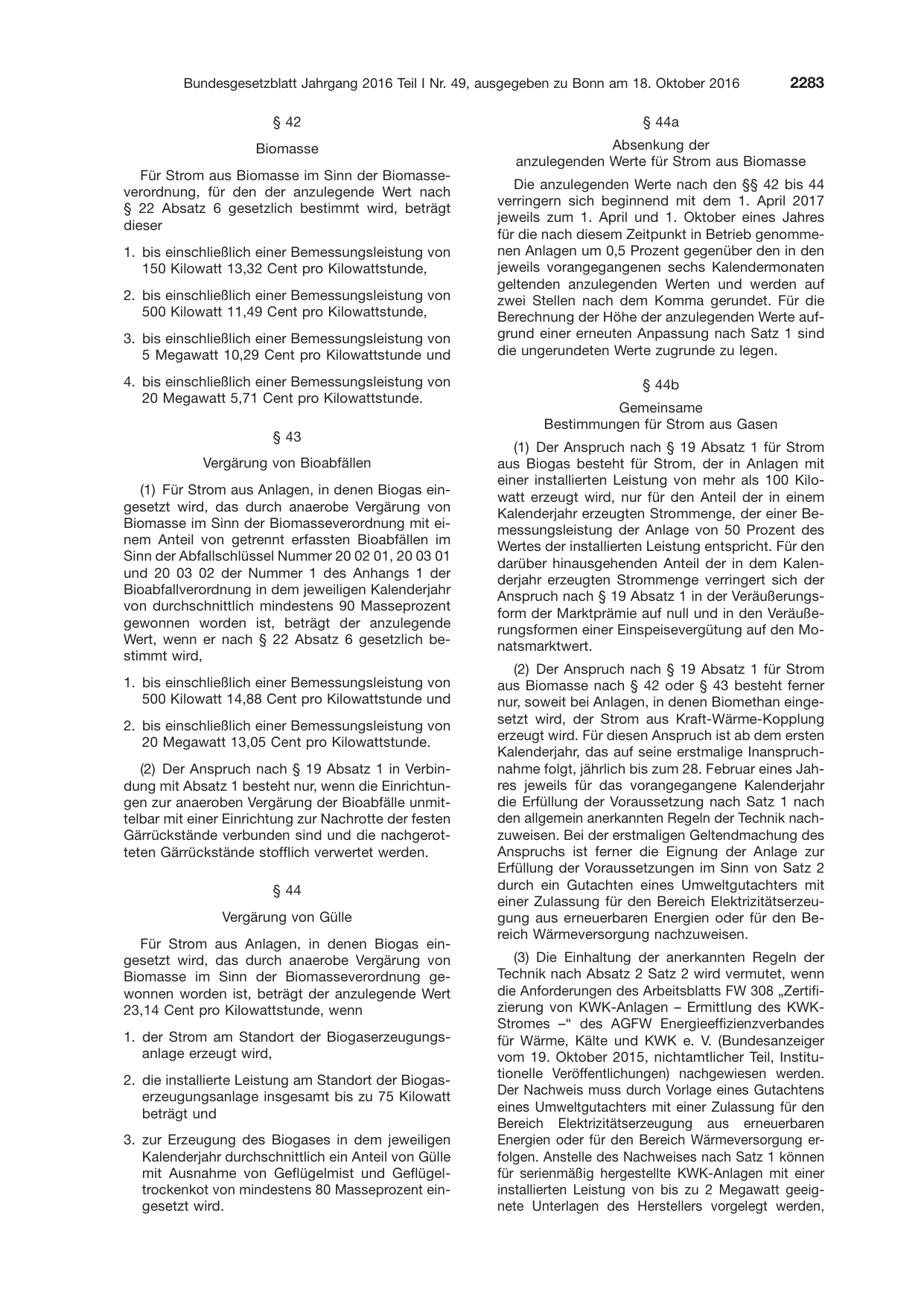 BGBl. 2016, Seite 2283 — Originalseite als Abbildung