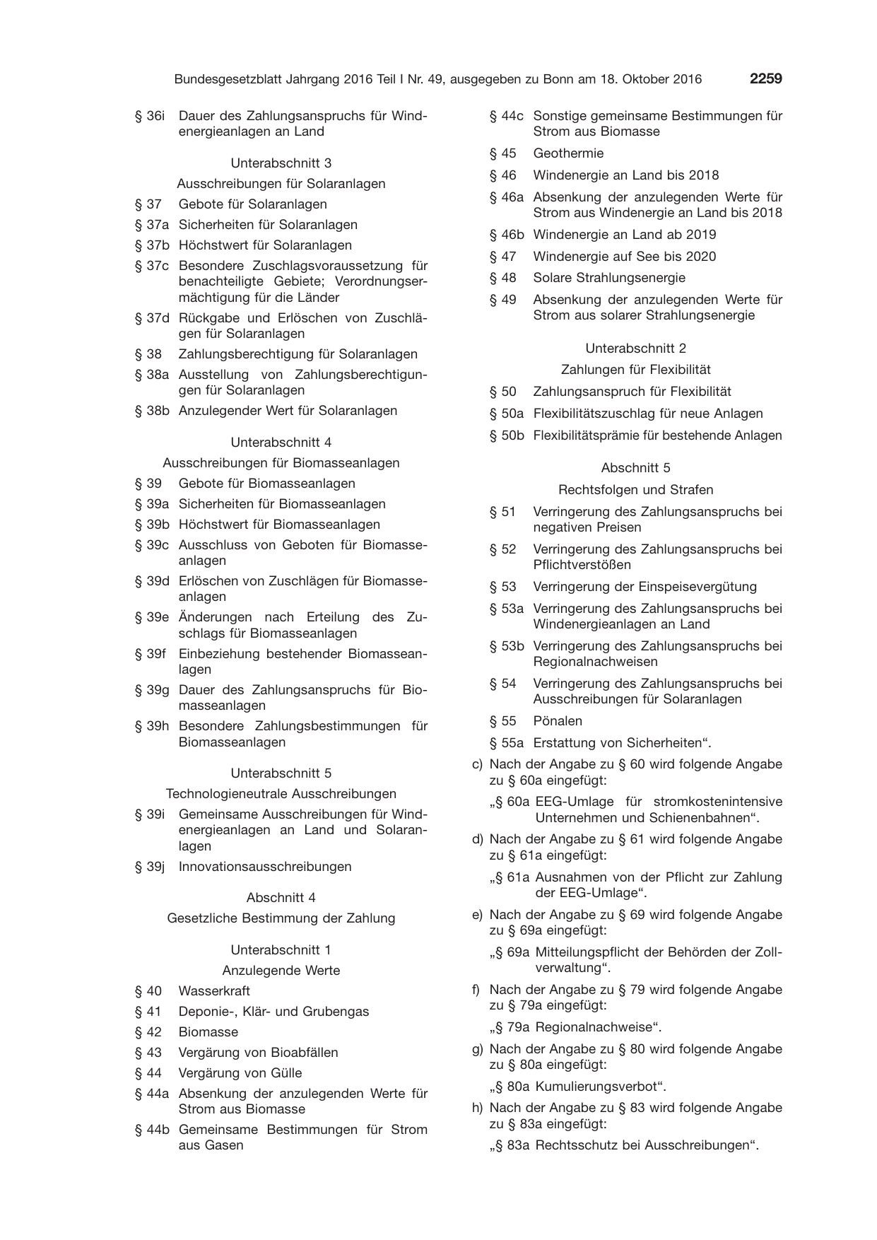 BGBl. 2016, Seite 2259 — Originalseite als Abbildung