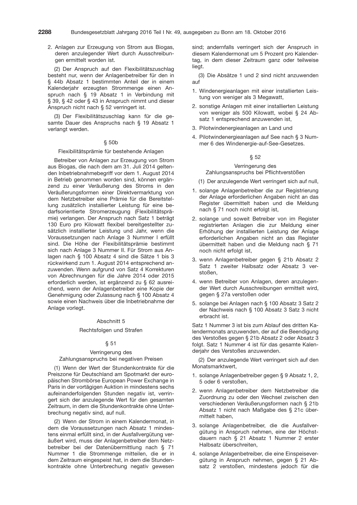 BGBl. 2016, Seite 2288 — Originalseite als Abbildung