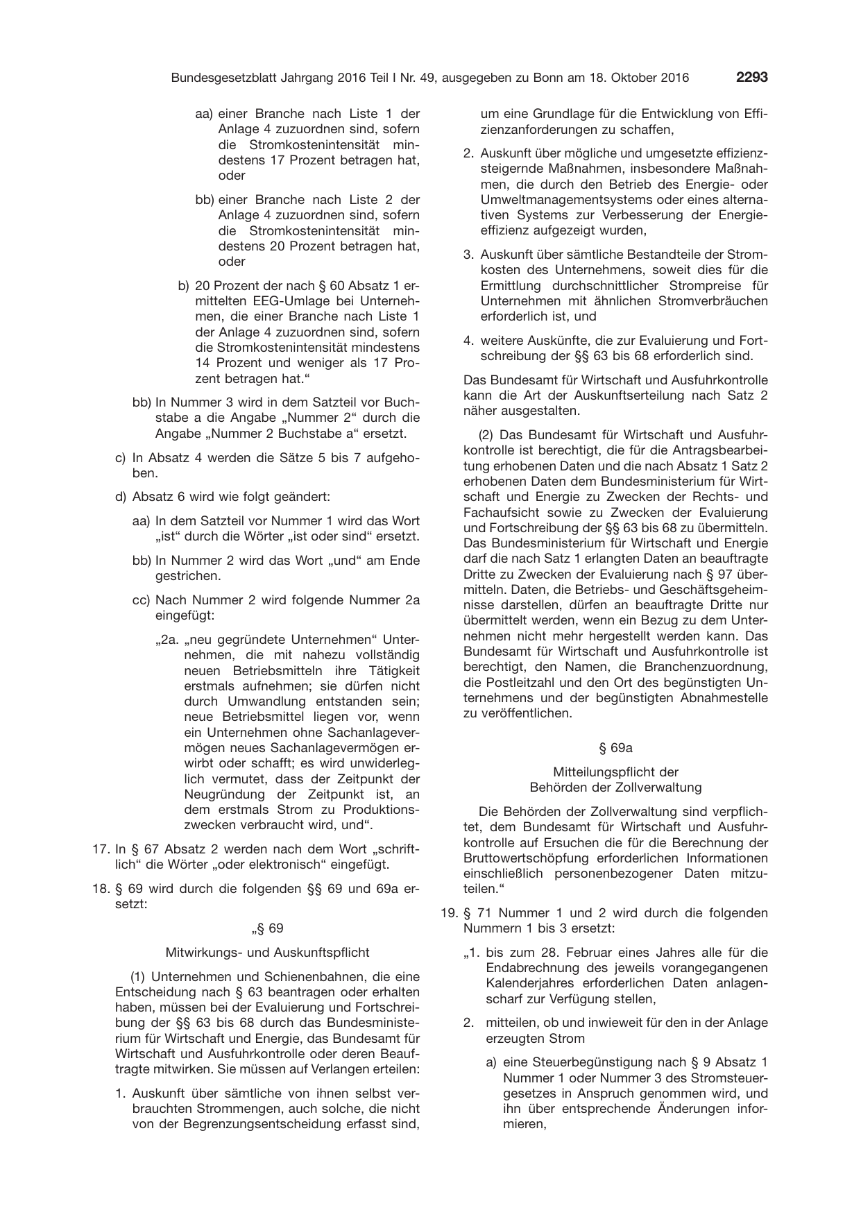 BGBl. 2016, Seite 2293 — Originalseite als Abbildung