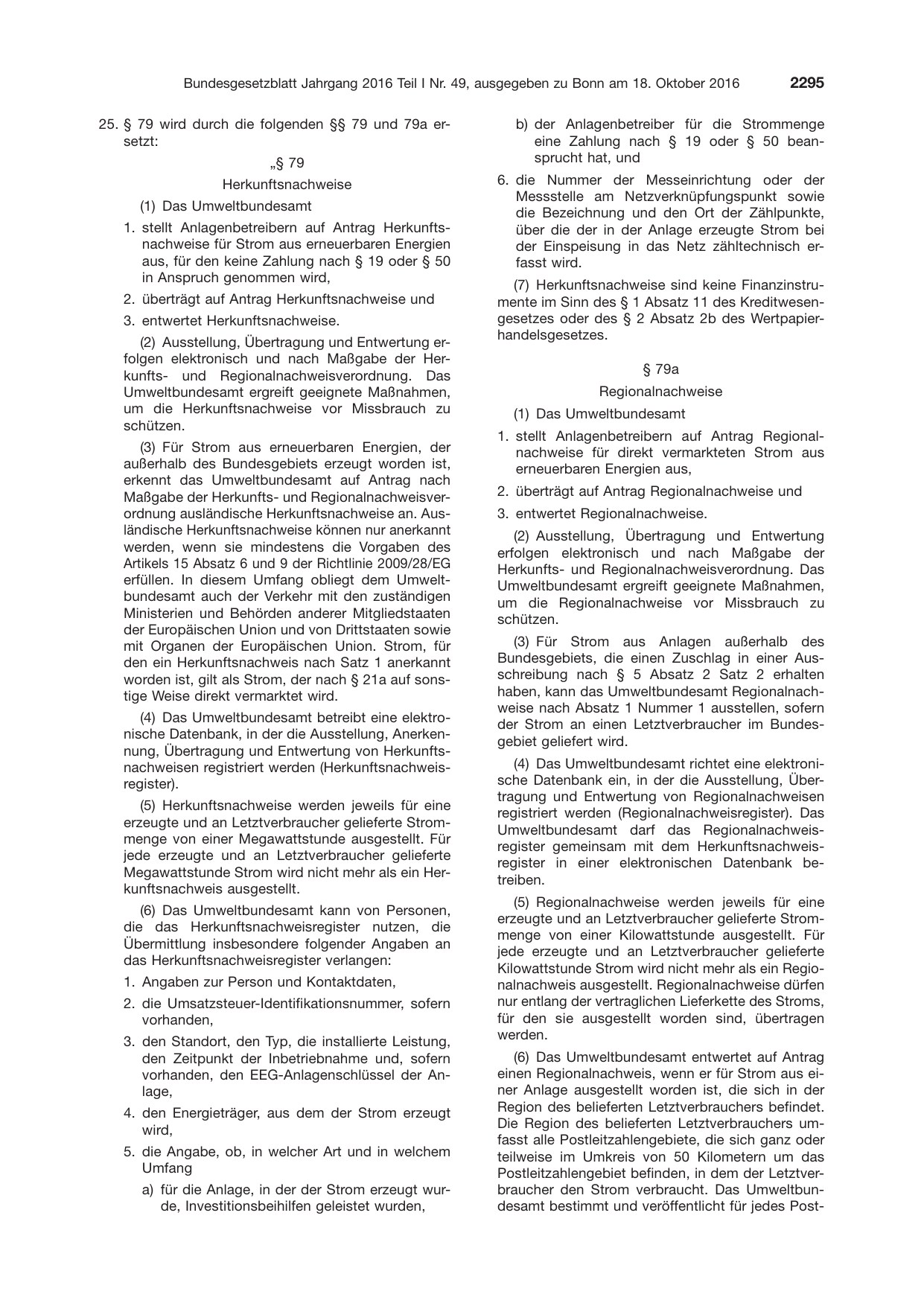 BGBl. 2016, Seite 2295 — Originalseite als Abbildung