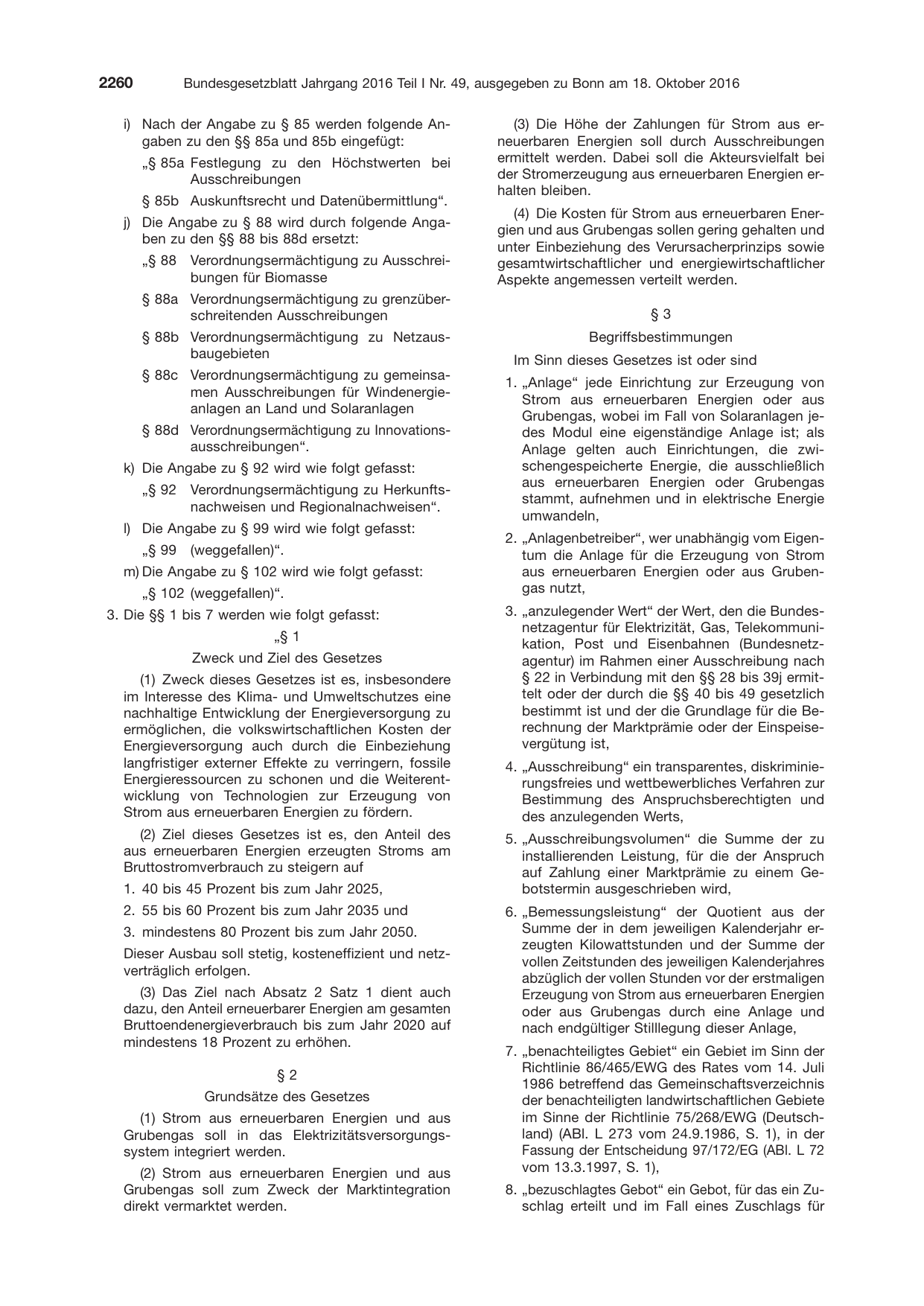BGBl. 2016, Seite 2260 — Originalseite als Abbildung