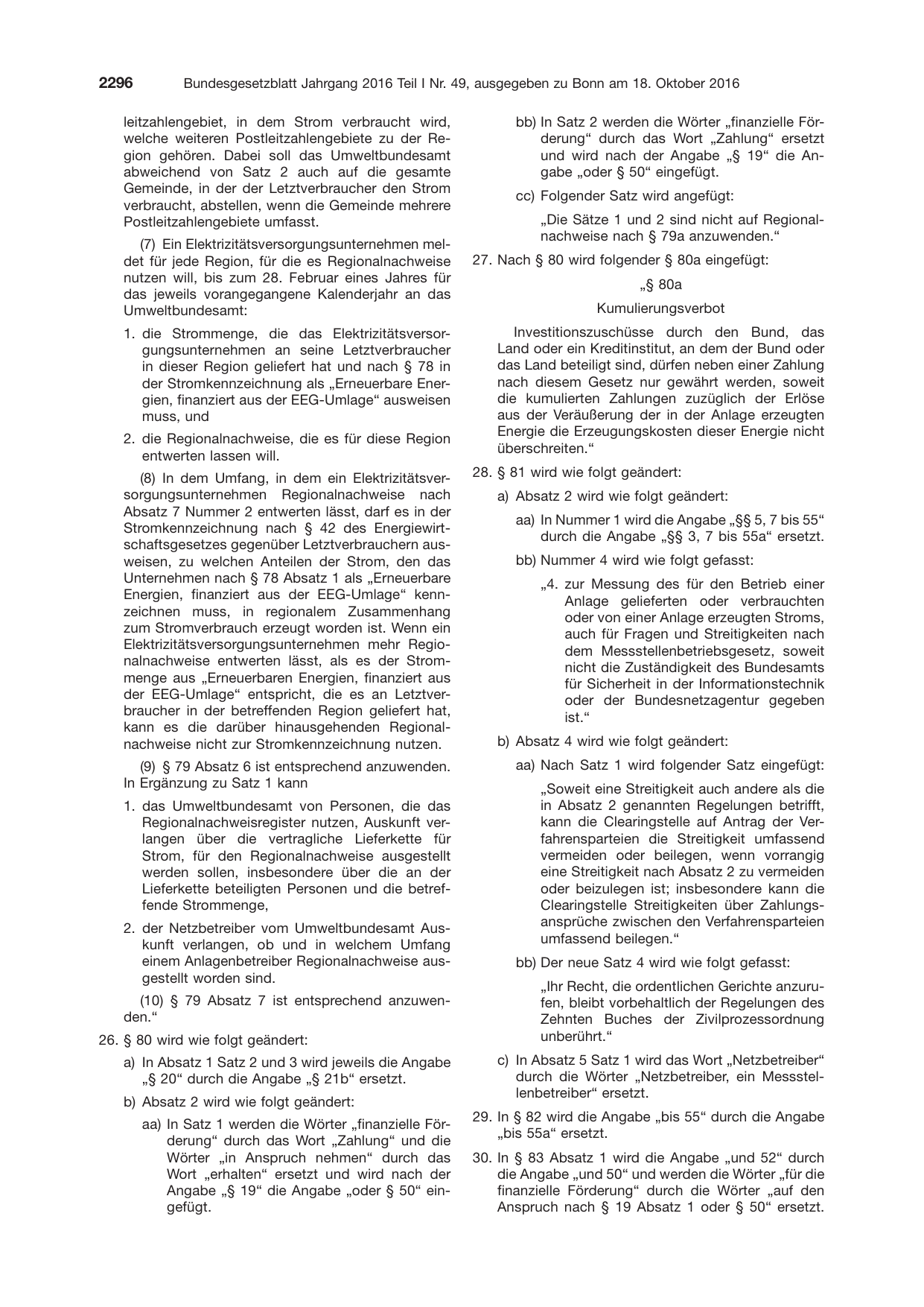 BGBl. 2016, Seite 2296 — Originalseite als Abbildung