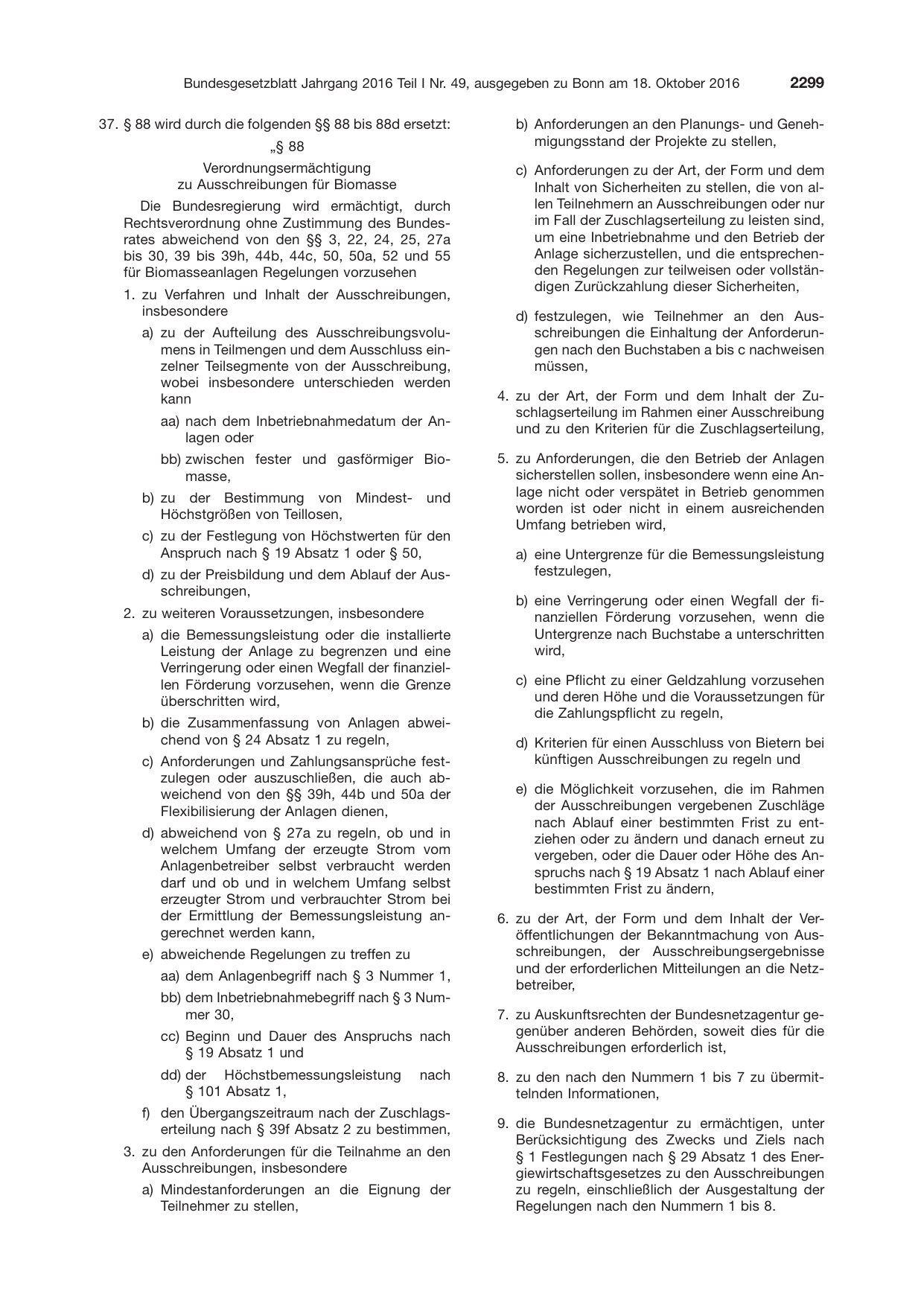 BGBl. 2016, Seite 2299 — Originalseite als Abbildung